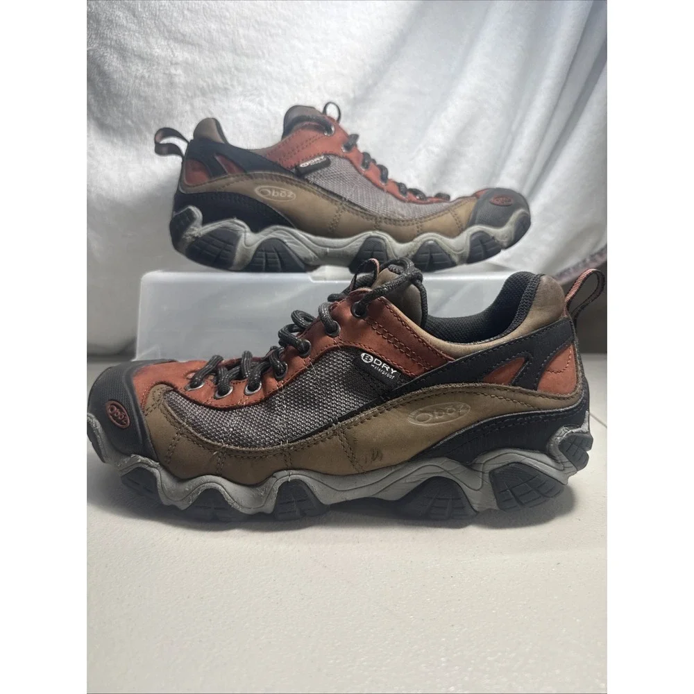 Oboz Firebrand II Men's Low Hiking Shoes Waterproof Earth Color Men Size 9.5 EUC